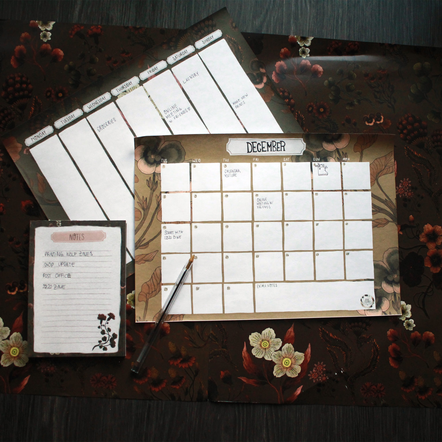 Free Calendar/ Journal /Diary/ Printables Anja Sturm Illustration
